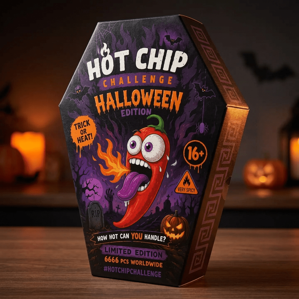 Hot Chip Challenge Halloween Edition, chips recouverte d’un mélange de piments