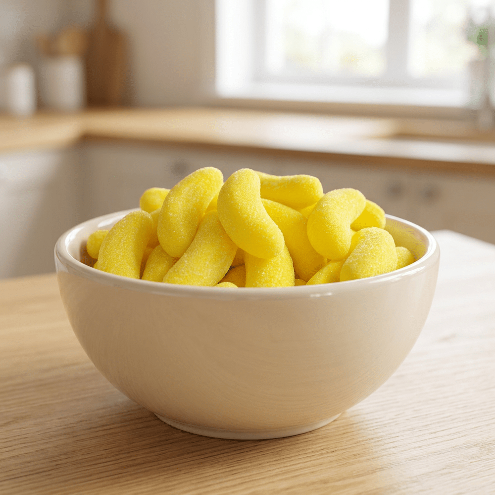 Bonbons Bebeto Banana Pick'n Mix présentés dans un bol | My American Shop
