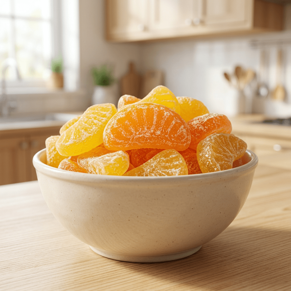 Bonbons Bebeto Orange Slice Pick'n Mix présentés dans un bol | My American Shop