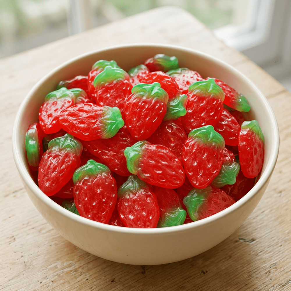 Bonbons Haribo Strawbs Giant Pick'n Mix présentés dans un bol | My American Shop