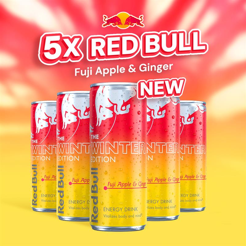 Pack Red Bull Energy Drink Winter Edition Fuji Apple Ginger (5 unités)